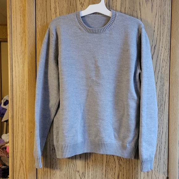 UNBOUND Heritage Knit Sweater 100% Merino Wool Men Size M Grey Quiet Luxury READ - Picture 6 of 16